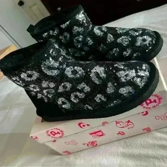 PINK Fur Lined Mukluk Sequin Bootie - Picture 2 of 10